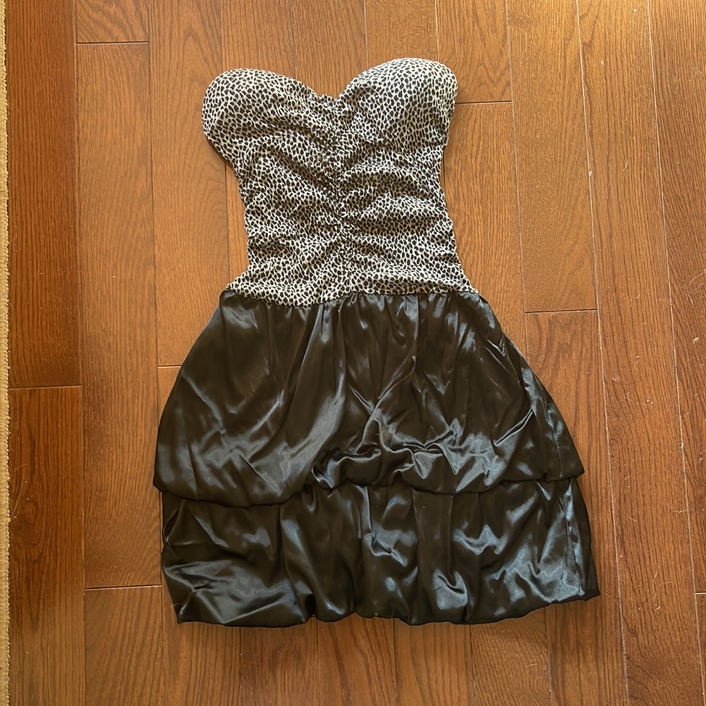 Leopard Cheetah Print Tube Top Dress